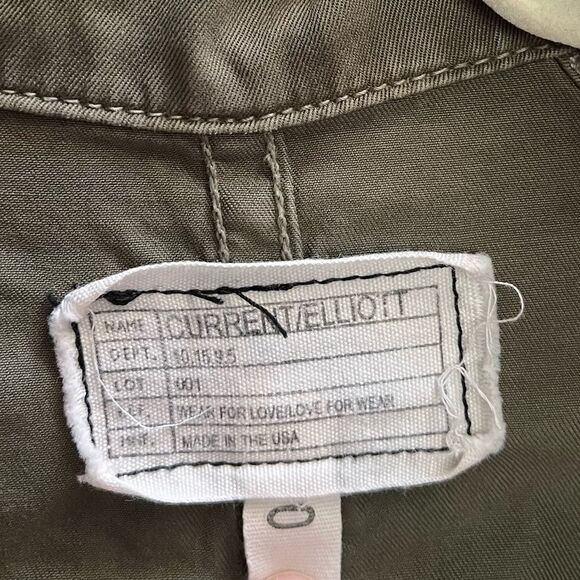 Current/Elliott the Infantry Jacket Army Green Utility Celeb viral size 0 xs Y2K - Picture 5 of 14